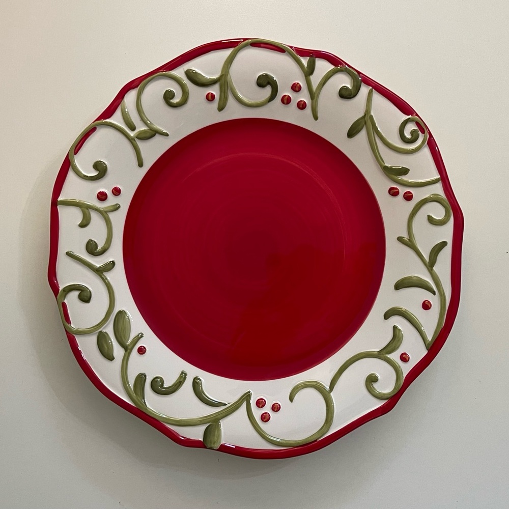 Red and Green Decorative Plate